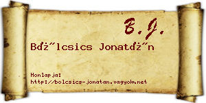 Bölcsics Jonatán névjegykártya
